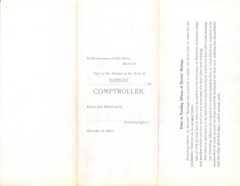 1912 State Comptrolle, Danbury Voting Record0002.jpg