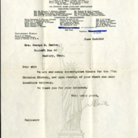 Letter to George M. Hawley