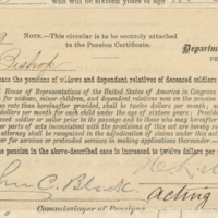 Sarah Bishop&#039;s pension claim for a widow with minor children