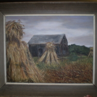 Barn, wheat stalks 