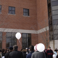 Balloon release for Khalda Logan-Eaton