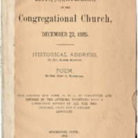 250th anniversary of the Congregational Church, December 22, 1885. : Historical address