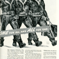 United States Army Recruiting and Induction Service advertisement;  &quot;One for All and All for One.&quot;