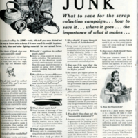 War Production Board advertisement; &quot;Quiz on Junk&quot;