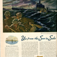 Electric Boat Company advertisement;  &quot;Up from the sea in subs&quot;