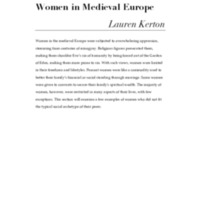 Women in Medieval Europe, Prostitution and Acceptance in Medieval Europe.