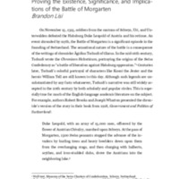 Proving the Existence, Significance, and Implications of the Battle of Morgarten